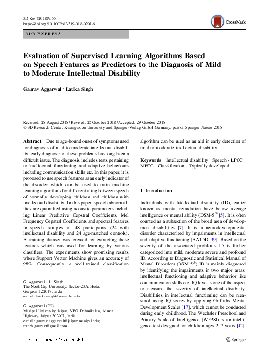 (PDF) Evaluation of supervised learning algorithms in binary and multi ...