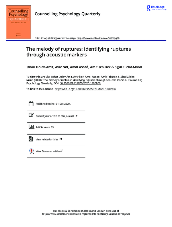 (PDF) The melody of ruptures: identifying ruptures through acoustic markers