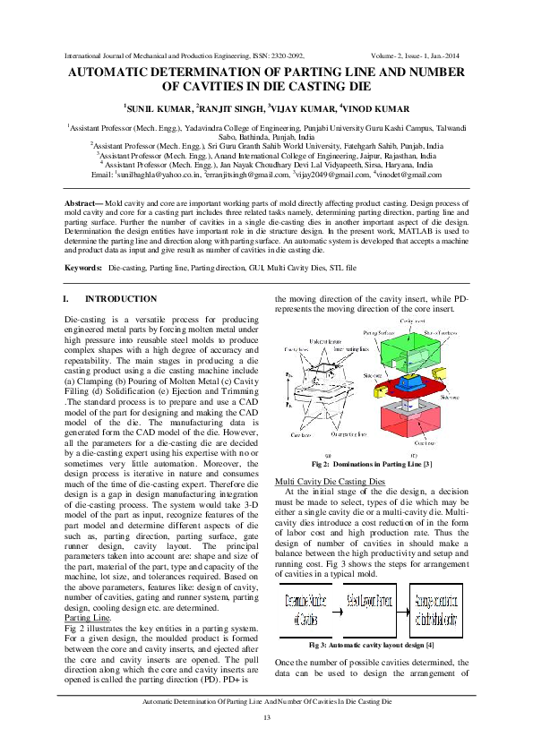 (PDF) Automatic Determination of Parting Line and Number of Cavities in ...