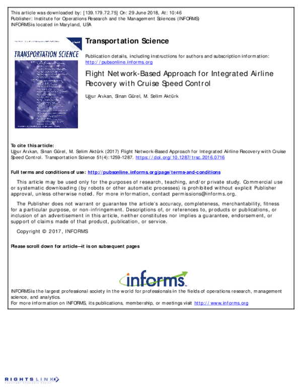 (PDF) Flight Network-Based Approach for Integrated Airline Recovery ...