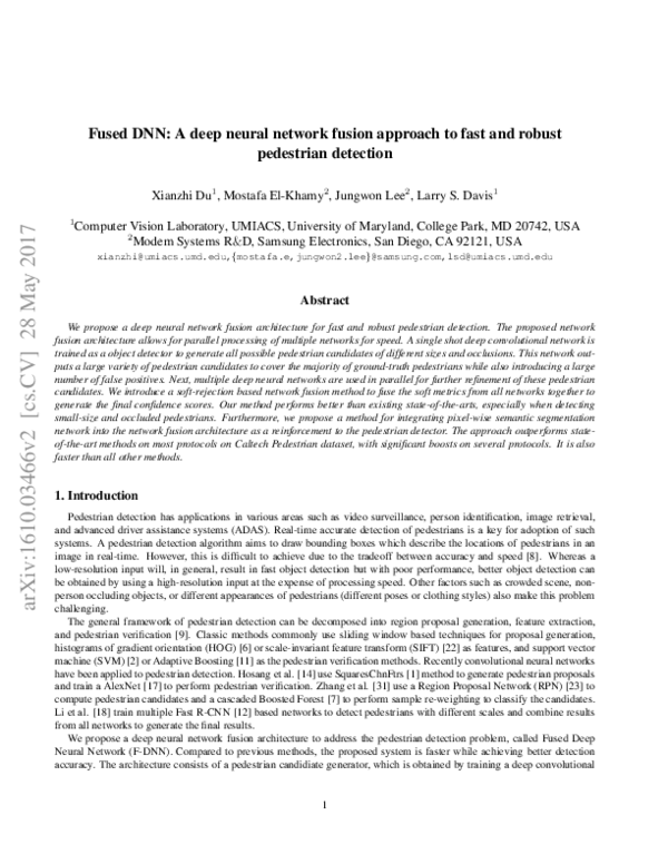 (PDF) Fused DNN: A Deep Neural Network Fusion Approach to Fast and ...