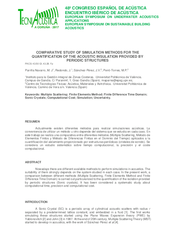 (PDF) Comparative study of simulation methods for the quantification of ...