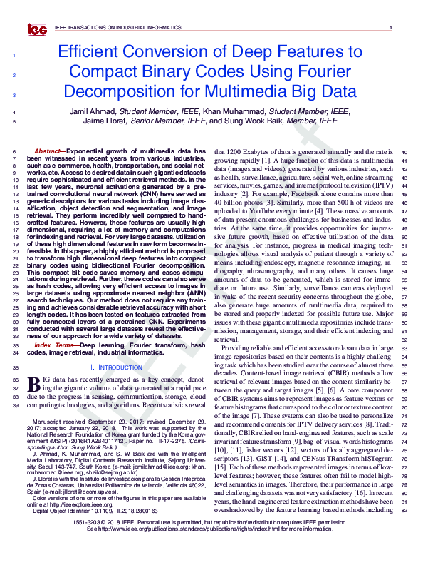 (PDF) Efficient Conversion of Deep Features to Compact Binary Codes ...