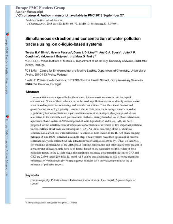 (PDF) Simultaneous extraction and concentration of water pollution ...