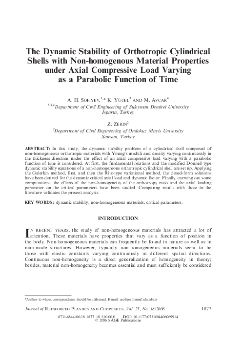 (PDF) The Dynamic Stability of Orthotropic Cylindrical Shells with Non ...