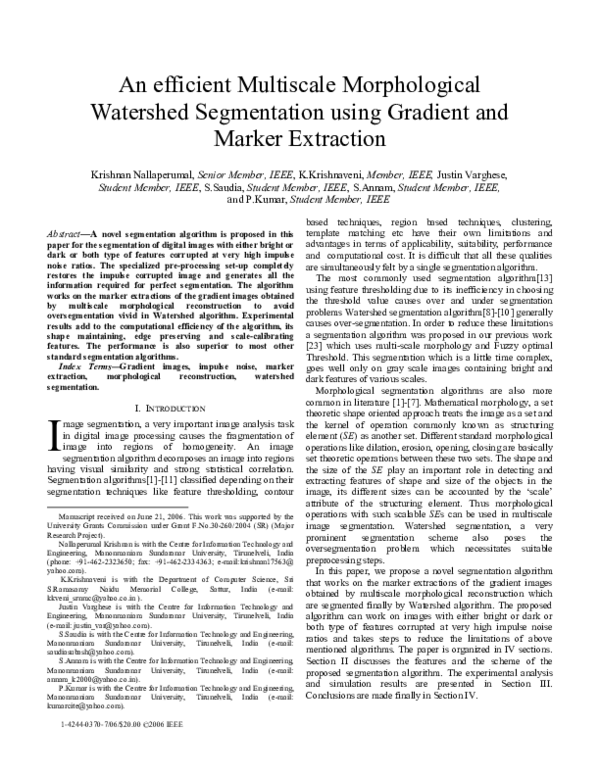(PDF) An efficient multiscale morphological watershed segmentation ...