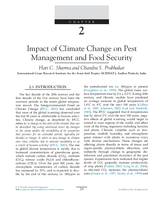 (PDF) Impact of Climate Change on Pest Management and Food Security