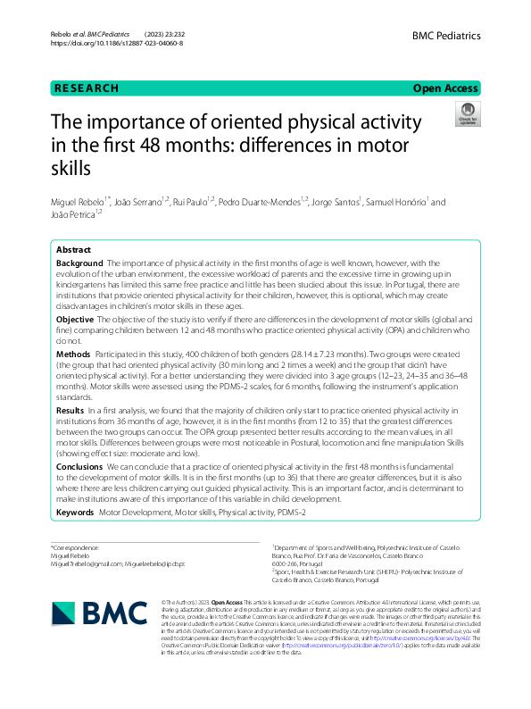 (PDF) The importance of oriented physical activity in the first 48 ...