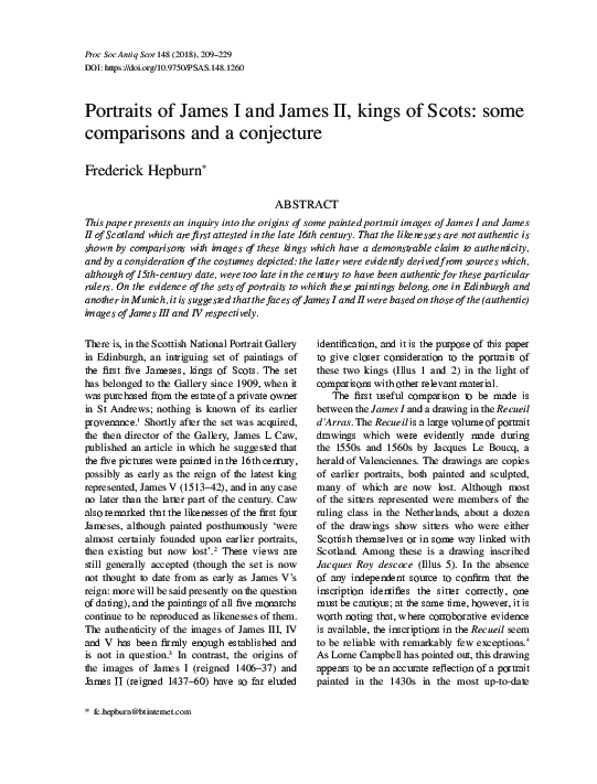 (PDF) Portraits of James I and James II, kings of Scots