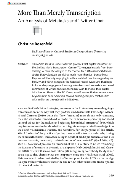 (PDF) More than Merely Transcription