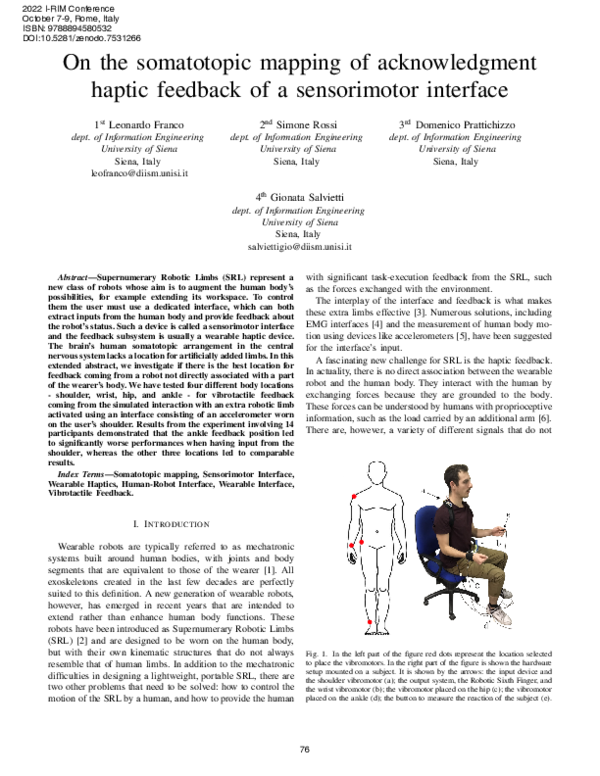(PDF) On the somatotopic mapping of acknowledgment haptic feedback of a ...