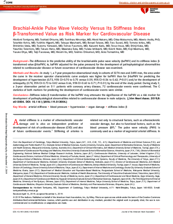 (PDF) Blood Pressure and Arterial Stiffness