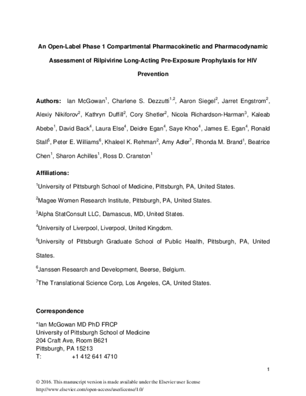 (PDF) Long-acting rilpivirine as potential pre-exposure prophylaxis for ...