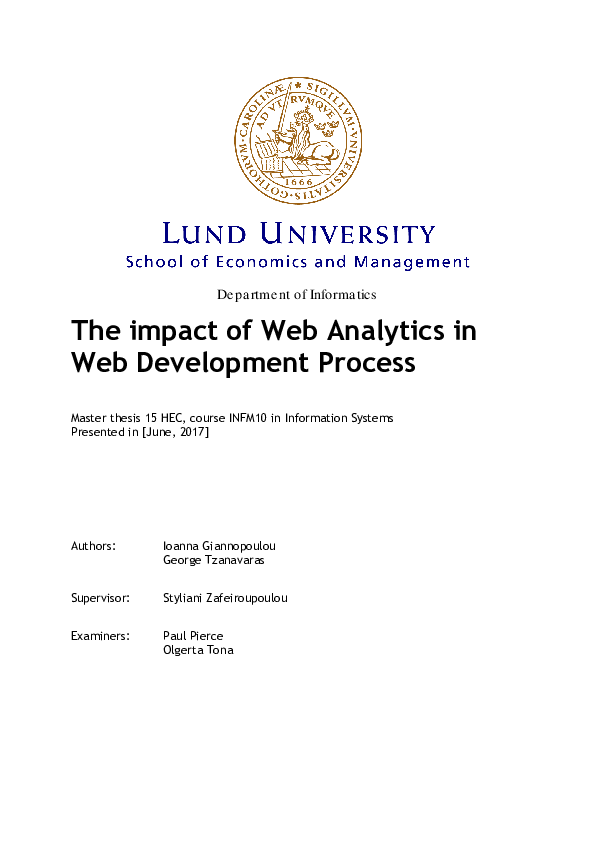 (PDF) The impact of Web Analytics in Web Development Process