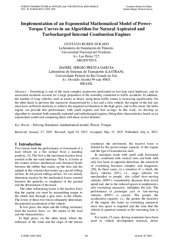 (PDF) Implementation of an Exponential Mathematical Model of Power ...