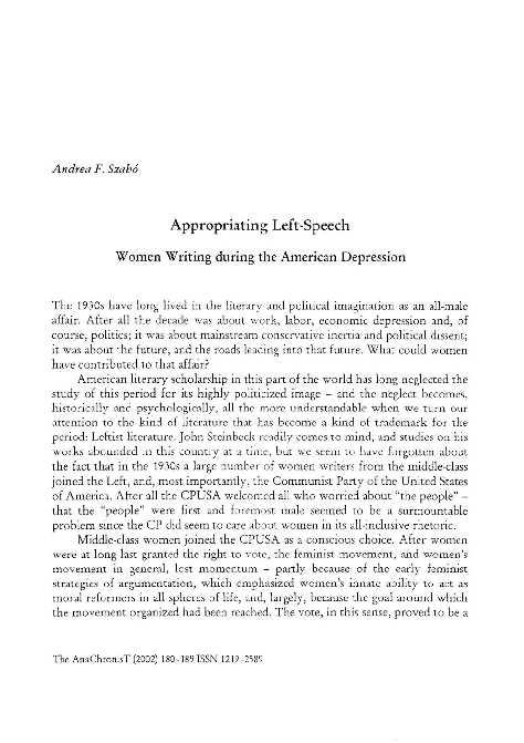 (PDF) Appropriating Left-Speech