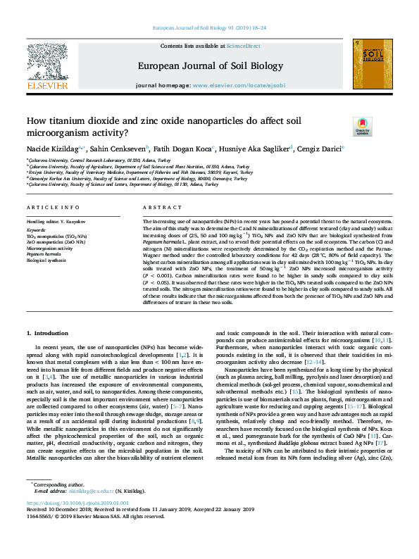 (PDF) How titanium dioxide and zinc oxide nanoparticles do affect soil ...