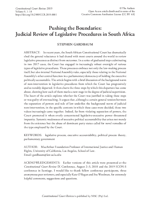 (PDF) Pushing the boundaries : judicial review of legislative ...