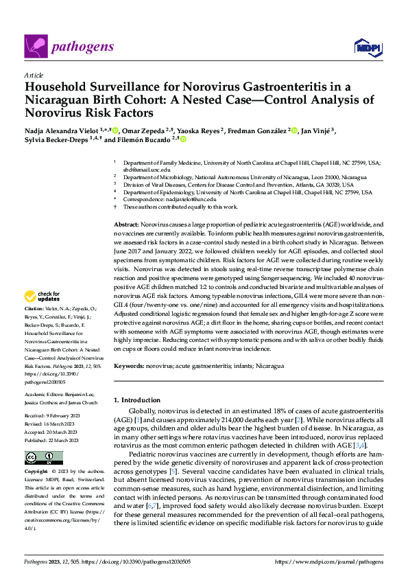 (PDF) Household Surveillance for Norovirus Gastroenteritis in a ...