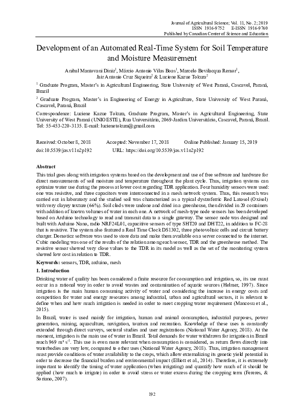 (PDF) Development of an Automated Real-Time System for Soil Temperature ...