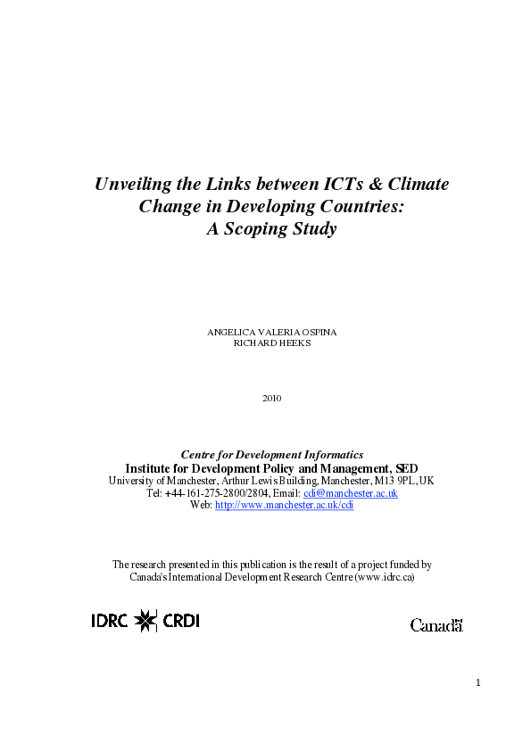(PDF) Unveiling the Links between ICTs & Climate Change in Developing ...