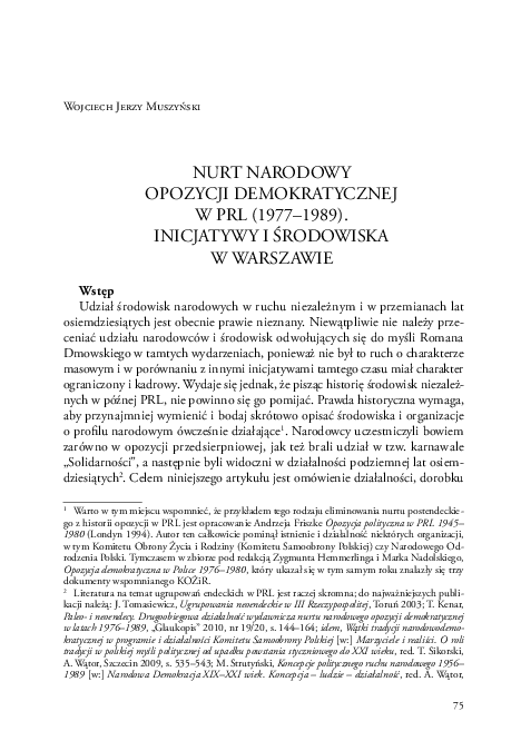 (PDF) Nurt narodowy opozycji demokratycznej w PRL (1977-1989