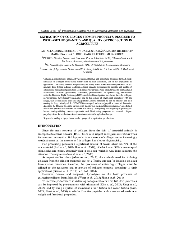 (PDF) Extraction of Collagen from By-products, Designed to Increase the ...