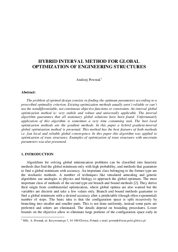 (PDF) A hybrid heuristic method for global optimization