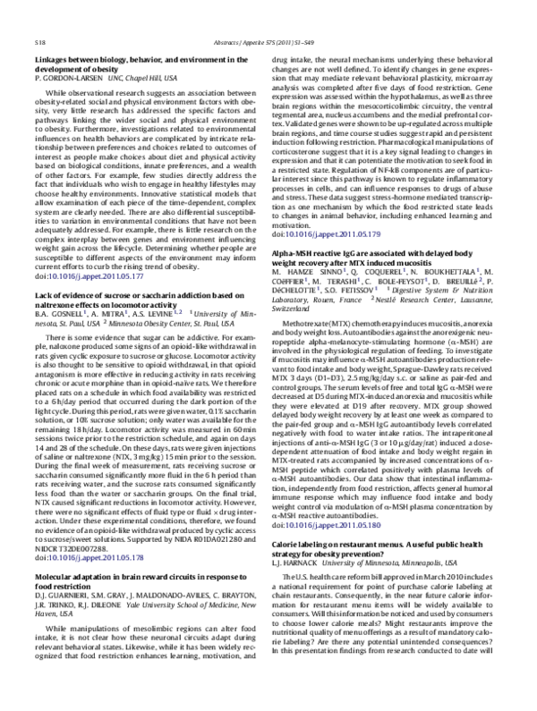 (PDF) Molecular adaptation in brain reward circuits in response to food ...