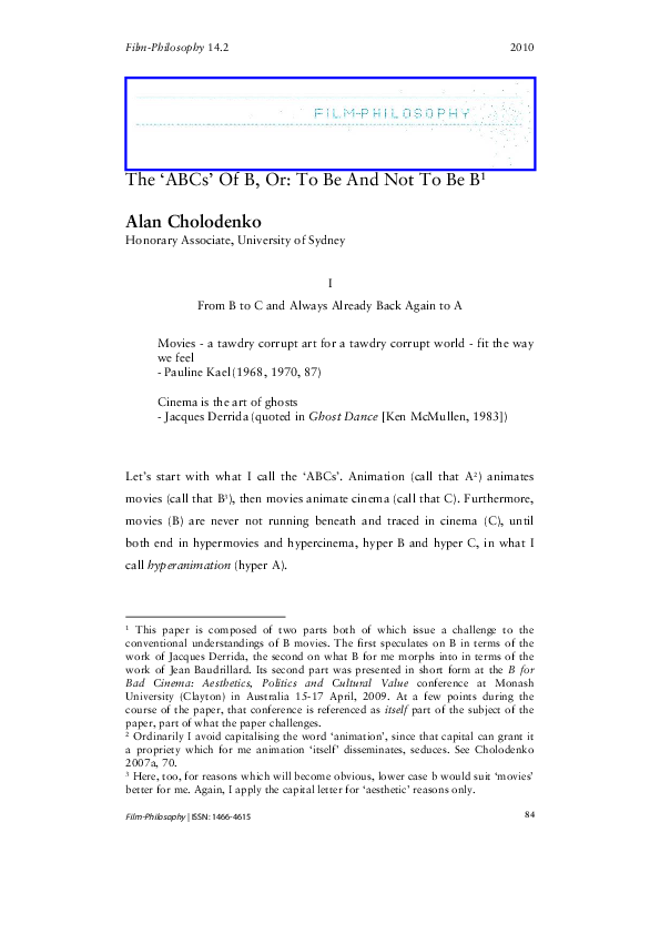 The ‘ABCs’ of B, Or: To Be and Not to Be B