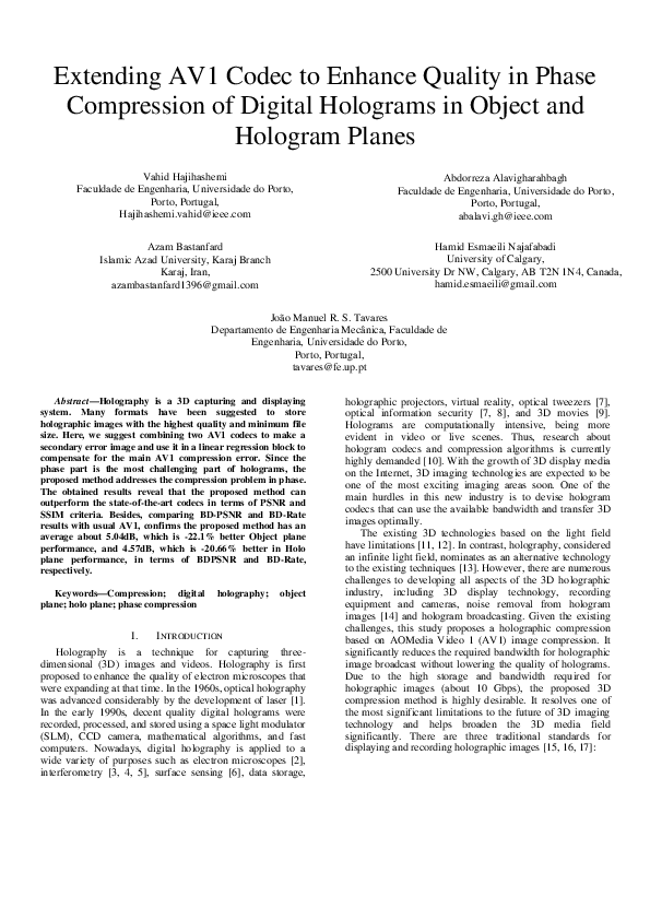 (PDF) Extending AV1 Codec to Enhance Quality in Phase Compression of ...