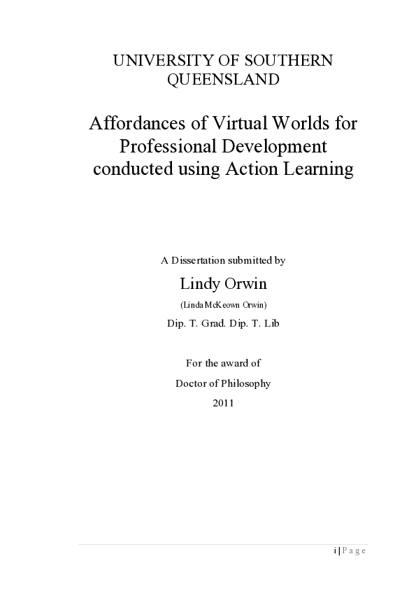 (PDF) Affordances of Virtual Worlds for professional ...