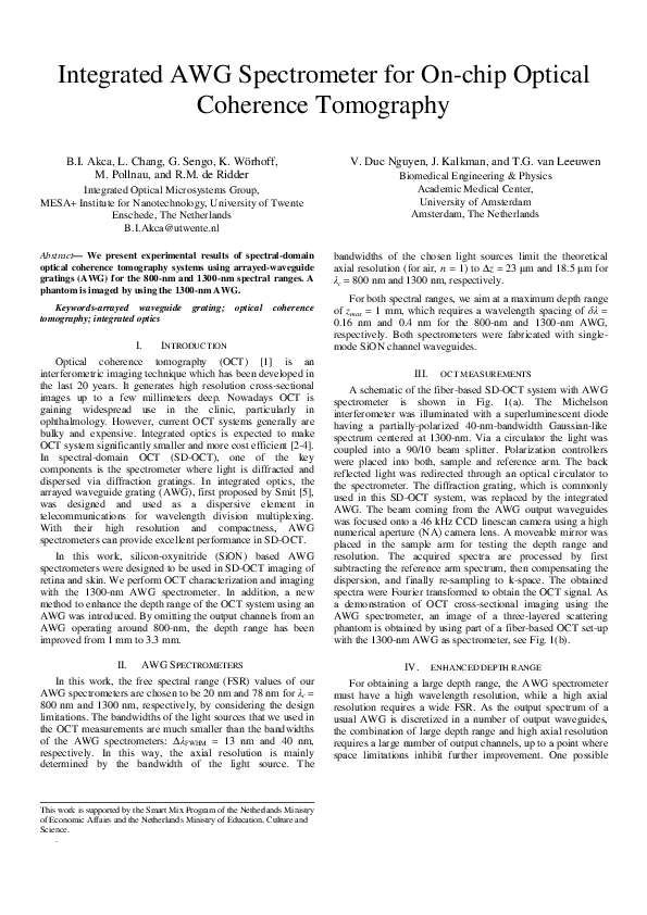 (PDF) Integrated AWG spectrometer for on-chip optical coherence ...