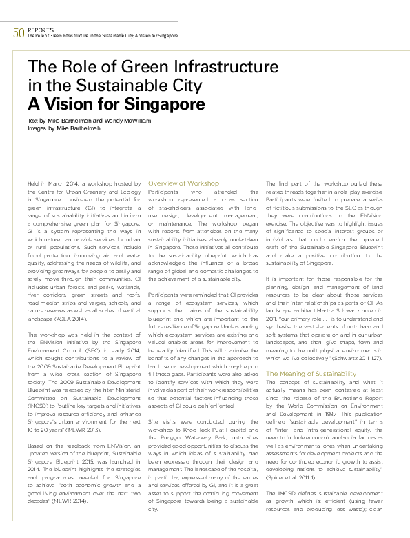 (PDF) The Role of Green Infrastructure in the Sustainable City: A ...