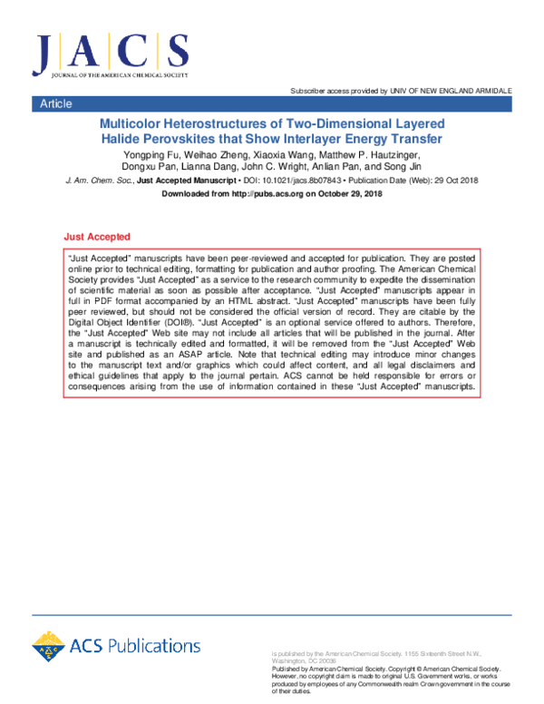 (PDF) Multicolor Heterostructures of Two-Dimensional Layered Halide ...