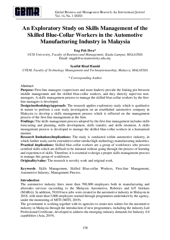 (PDF) An Exploratory Study on Skills Management of the Skilled Blue ...