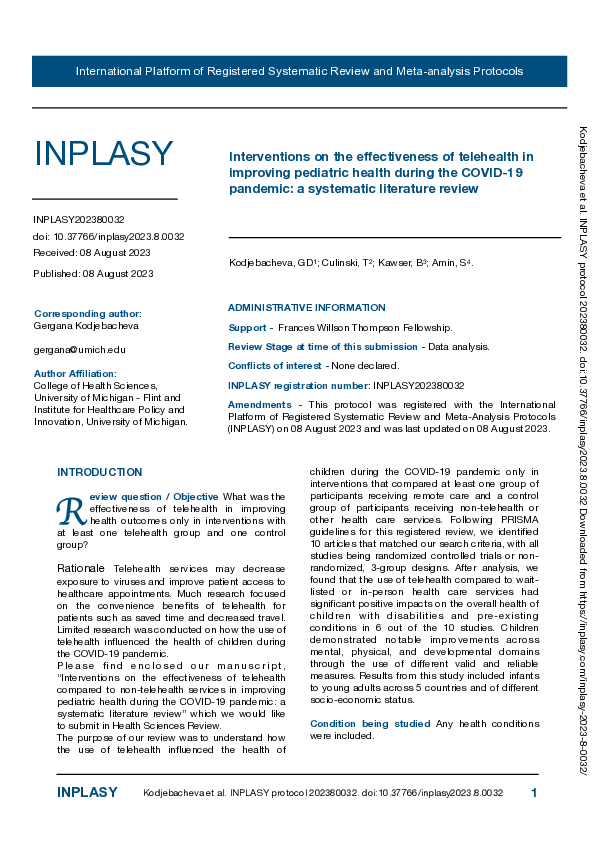 (PDF) Interventions on the effectiveness of telehealth in improving ...