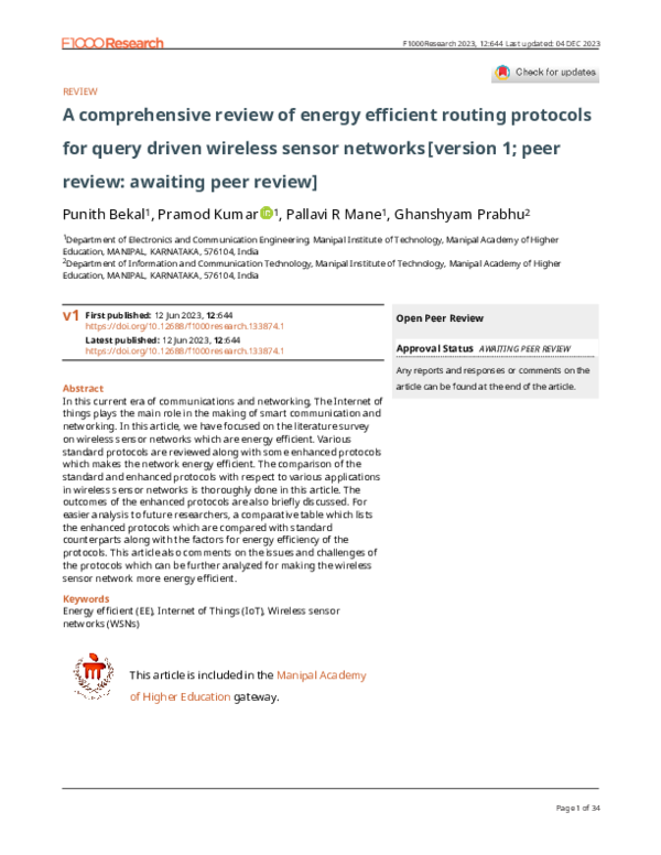 (PDF) A comprehensive review of energy efficient routing protocols for ...