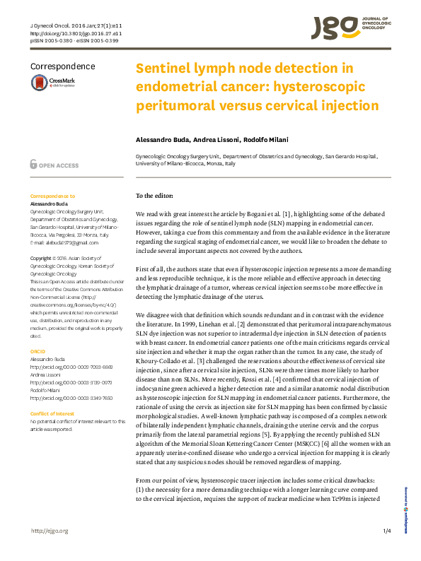 (PDF) Sentinel lymph node detection in endometrial cancer ...