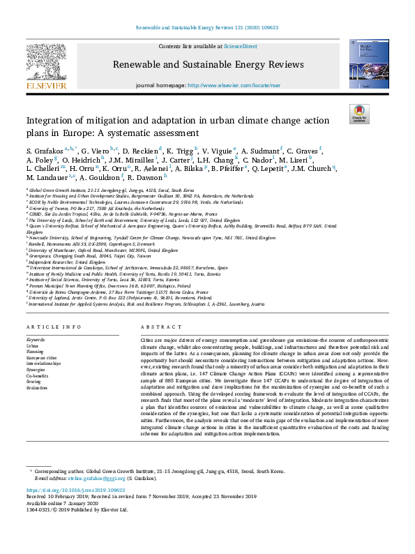 (PDF) Integration of mitigation and adaptation in urban climate change ...