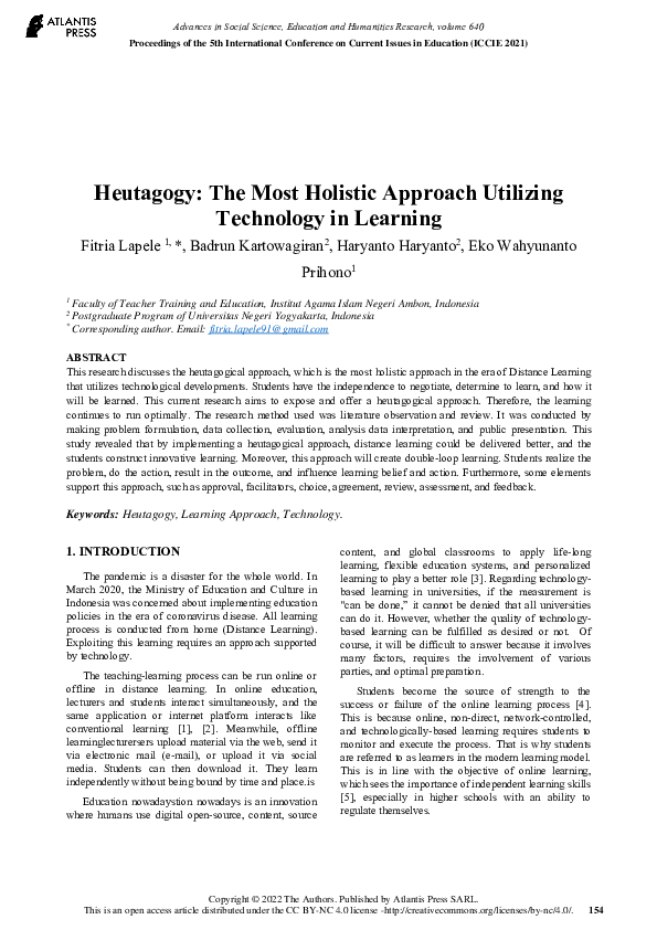(PDF) Heutagogy: The Most Holistic Approach Utilizing Technology in ...