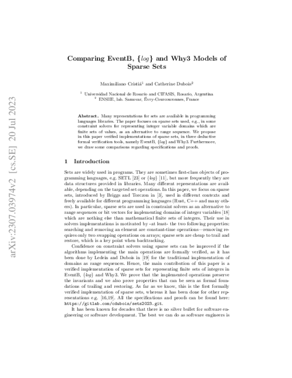  pdf comparing eventb log and why3 models of sparse sets