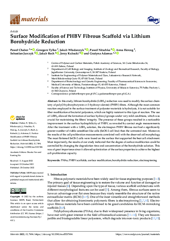 (PDF) Surface Modification of PHBV Fibrous Scaffold via Lithium ...