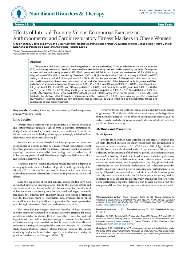 (PDF) Effects of Interval Training Versus Continuous Exercise on ...