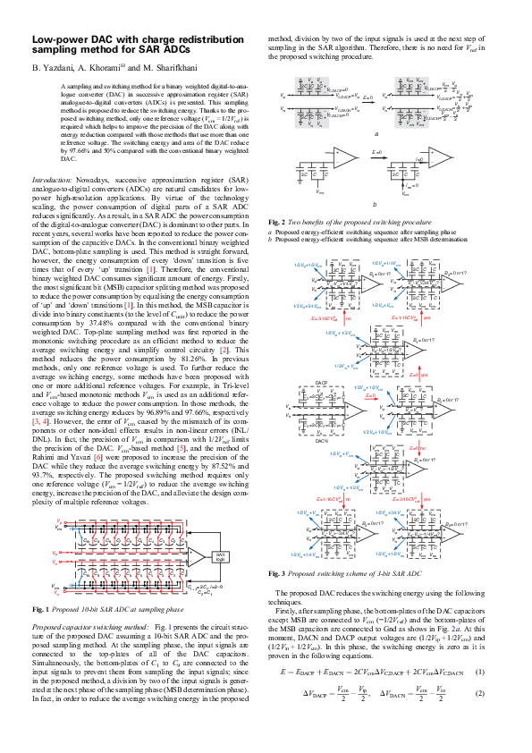 (PDF) Low‐power DAC with charge redistribution sampling method for SAR ADCs