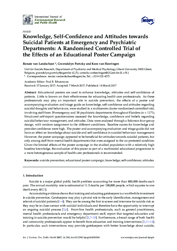 (PDF) Knowledge, Self-Confidence and Attitudes towards Suicidal ...