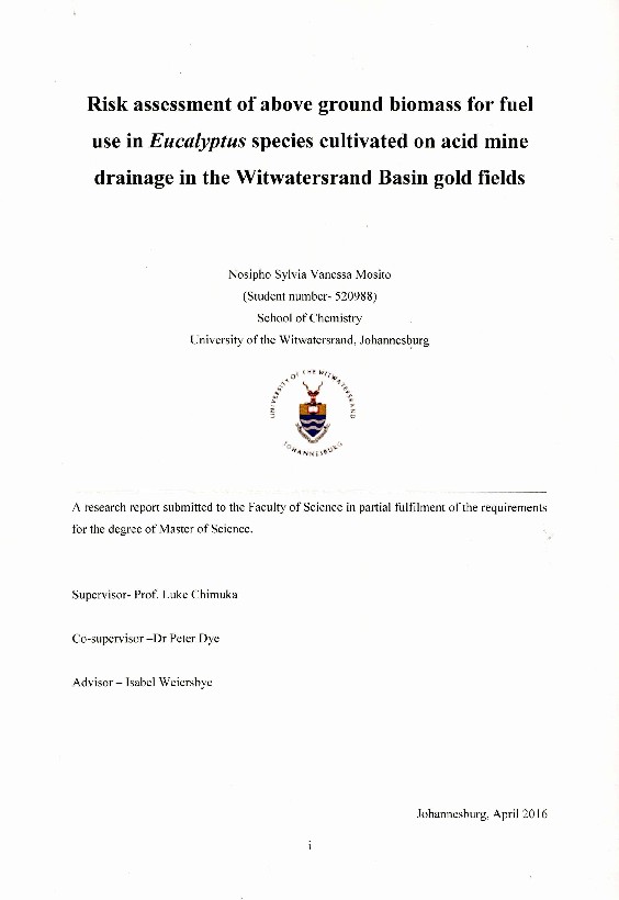 (PDF) Risk assessment of above ground biomass for fuel use in ...