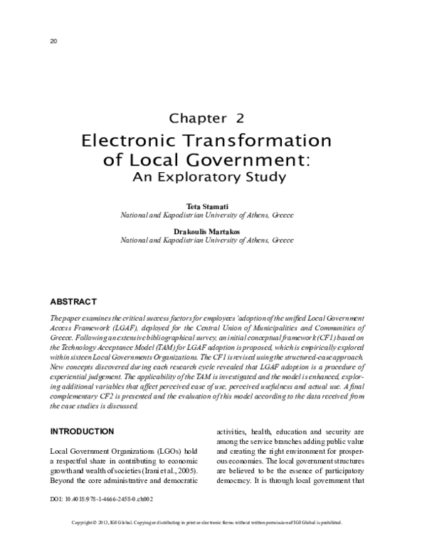 (PDF) Electronic Transformation of Local Government