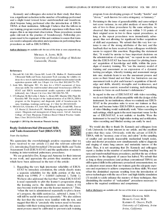 (PDF) Reply: Endobronchial Ultrasound Skills and Tasks Assessment Tool ...