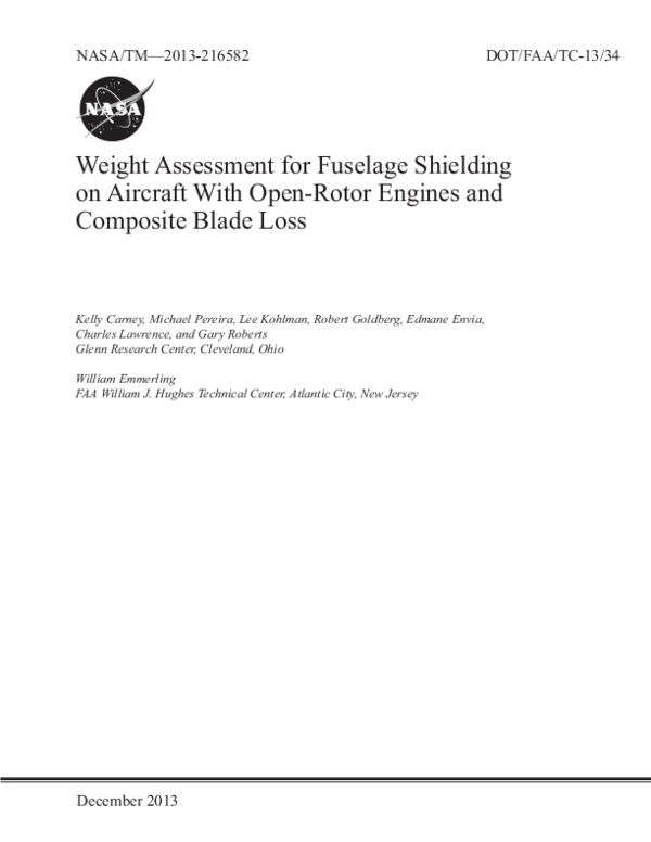 (PDF) Fuselage Shielding Weight for Open-Rotor Aircraft